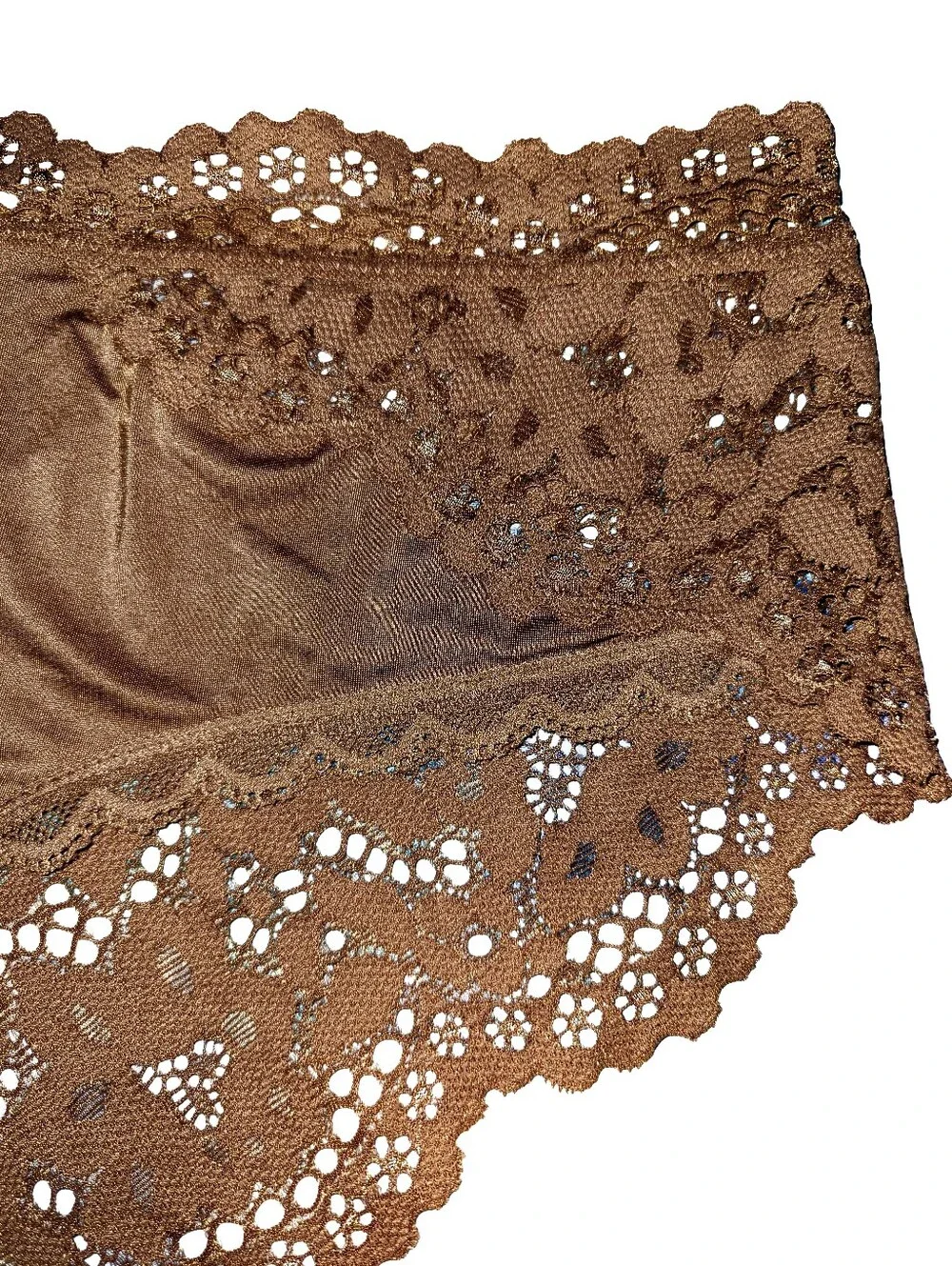 Victoria's Secret Body By Victoria Lace Back Hipster Panty Brown Size Large NWOT